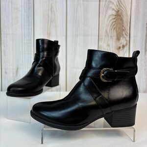 Naturalizer Kimbra Booties Comfort Buckle Chunky Stylish Ankle Boot Black Size 6